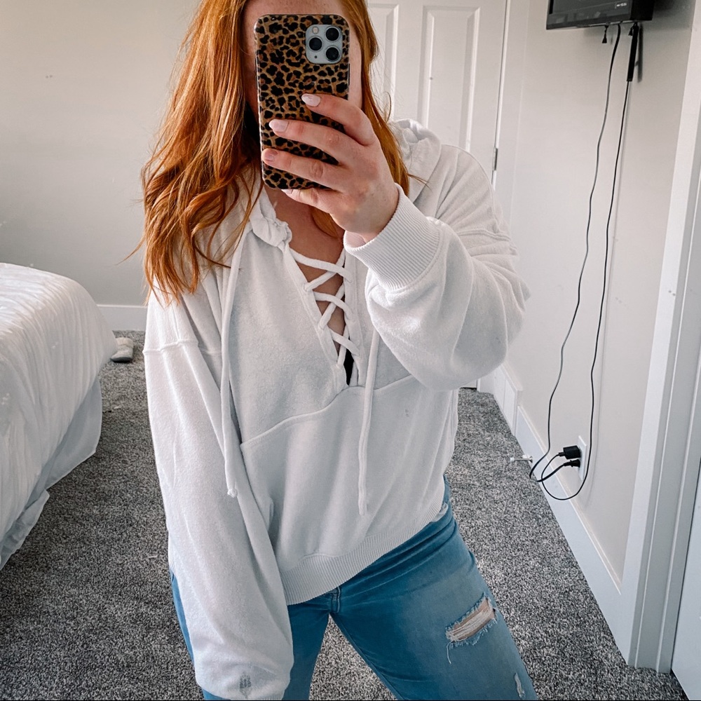 White Free People Movement Sweatshirt